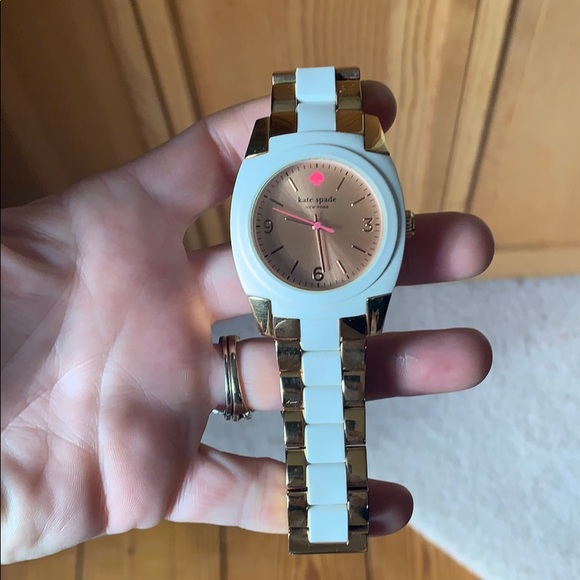 Accessories - Kate Spade white and rose gold watch